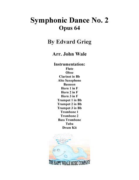 Symphonic Dance No Opus Arr John Wale By Edvard Grieg Sheet