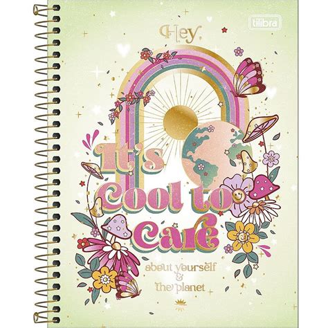 Caderno Espiral Capa Dura Colegial Mat Ria Gypsy Fls Mega Impress