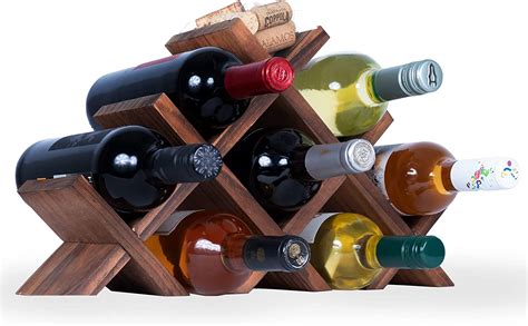 Alella Countertop Wood Wine Rack For 8 Bottles Holder And Cork Ebay