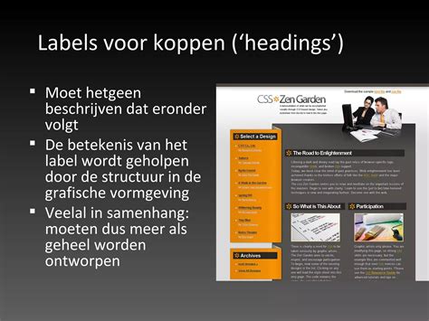 Iad Q Hoorcollege Labels En Visuele Structuur Ppt