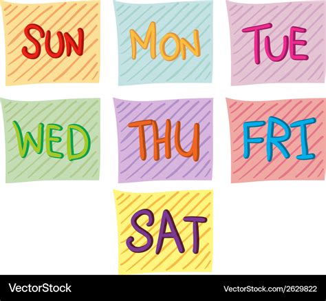 Seven days week Royalty Free Vector Image - VectorStock