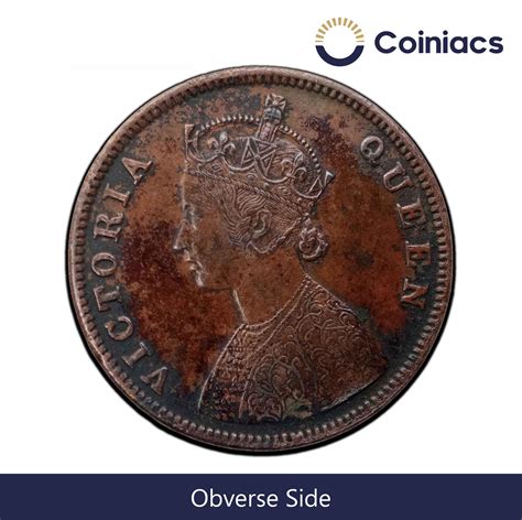 Half Anna Victoria Queen Crowned Copper Old Coin Coiniacs