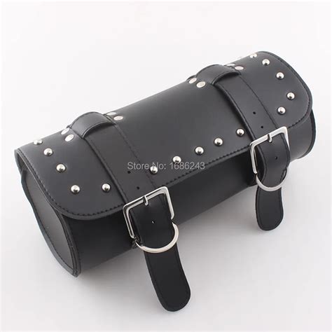 Black Multi Use Pu Leather Small Tool Roll Kit Saddle Bags Fits For