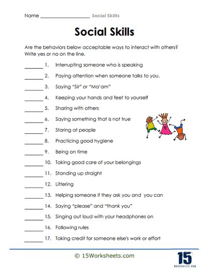 Social Skills Worksheets 15 Worksheets Library