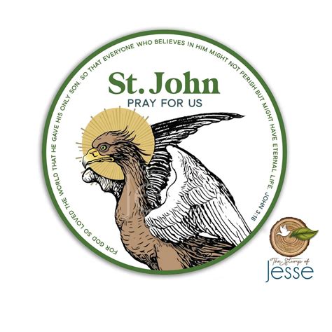 St. John Apostle & Evangelist Symbol Waterproof Sticker Catholic ...