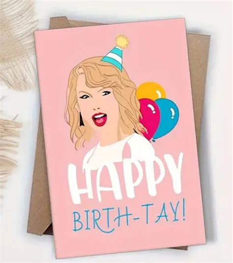 Happy Birth Tay Taylor Swift Birthday Card Etsy