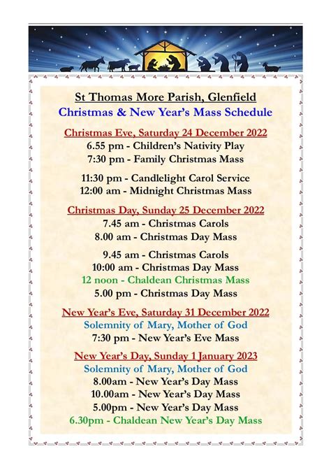 St Thomas More Christmas Masses Timetable 2022 St Thomas More Church