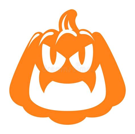 Silueta De Calabaza Malvada Cara De Halloween Naranja Ilustraci N Del