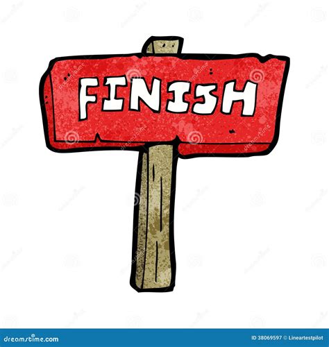 Cartoon Finish Sign Stock Vector Illustration Of Finish 38069597