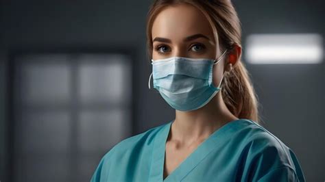 Premium Photo A Female Doctor Wearing Surgical Gown And Medical Mask