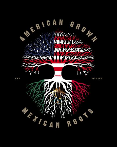 American Grown Mexican Roots Mexico Flag Digital Art By Jessika Bosch