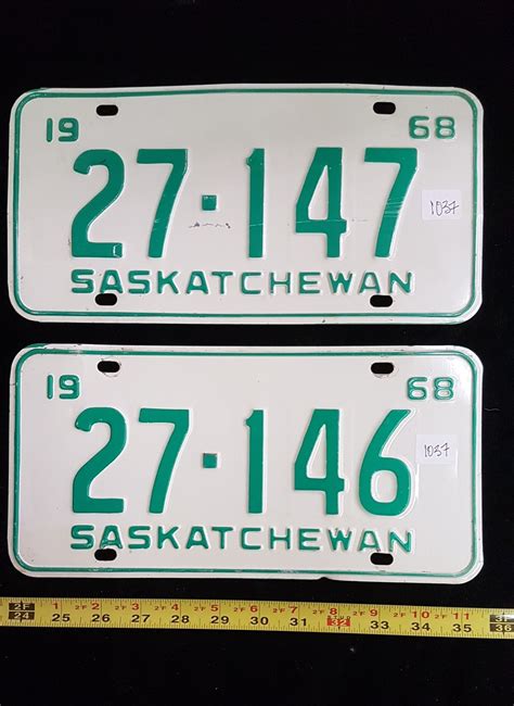 Saskatchewan license plates 1968 in sequence