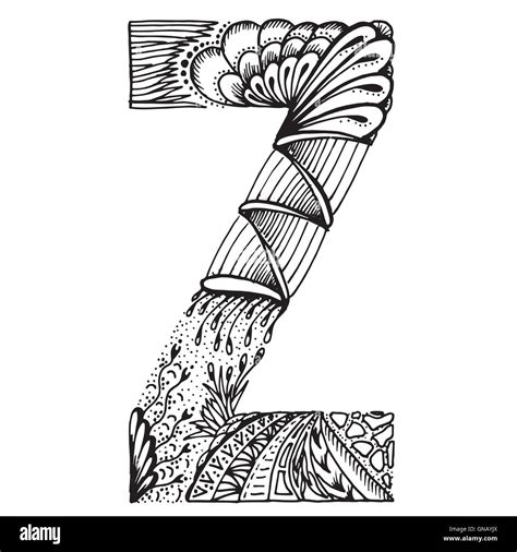 Zentangle Letters High Resolution Stock Photography And Images Alamy