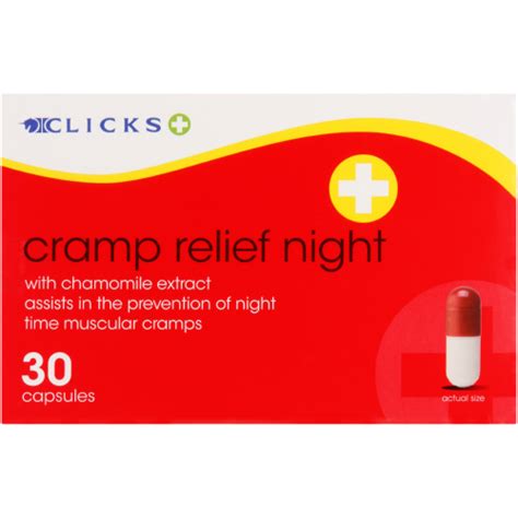 Clicks Cramp Relief Capsules Night 30 Capsules Clicks