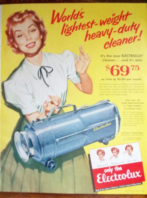 Vintage Magazine Ad 1950s Electrolux Vacuum Cleaner Advertisement