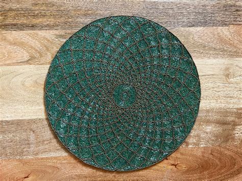 Luxury Handmade Beaded Placemat Small Bead Tablemat Inch Etsy