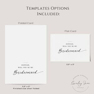 Minimalist Bridesmaid Proposal Card Modern Will You Be My Bridesmaid