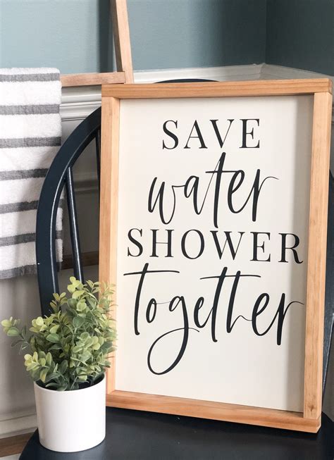 Save Water Shower Together Sign Funny Bathroomsign Bathroom Decor Bath