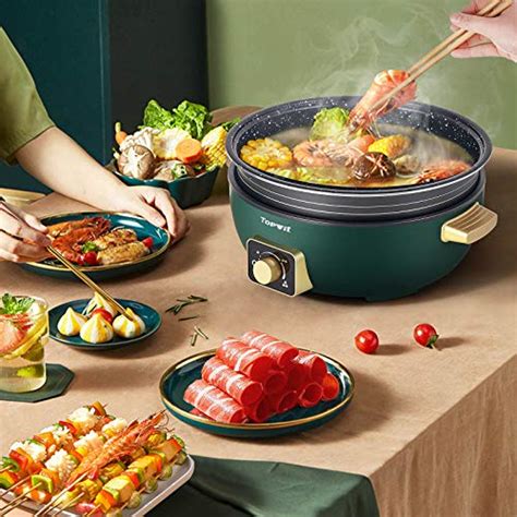 Topwit Electric Hot Pot L With Adjustable Power Control Removable Nonstick Electric Frying Pan