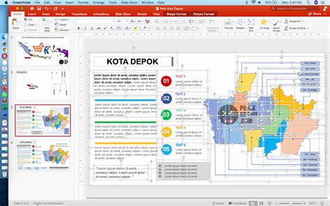 Peta Kota Depok HD Vector Infografis Powerpoint Pojok Narsis