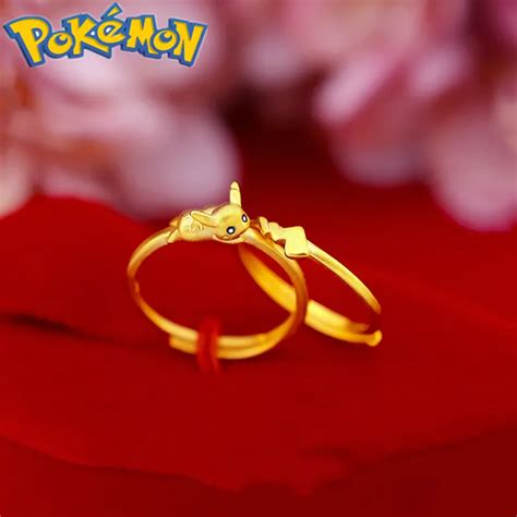 Anillo Abierto De Pok Mon Pikachu Joyer A De Pareja Red Roja Mismo