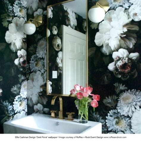 Large Scale Floral Wallpaper - Dark Floral Wallpaper Bathroom (#1871912 ...