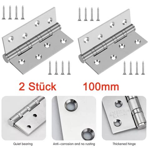 2X EDELSTAHL SCHARNIERE Türband Türscharnier Edelstahlscharniere