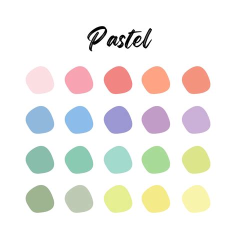 Pastel Rainbow Procreate Color Palette Color Swatches Color Palette Color Swatches Pastel