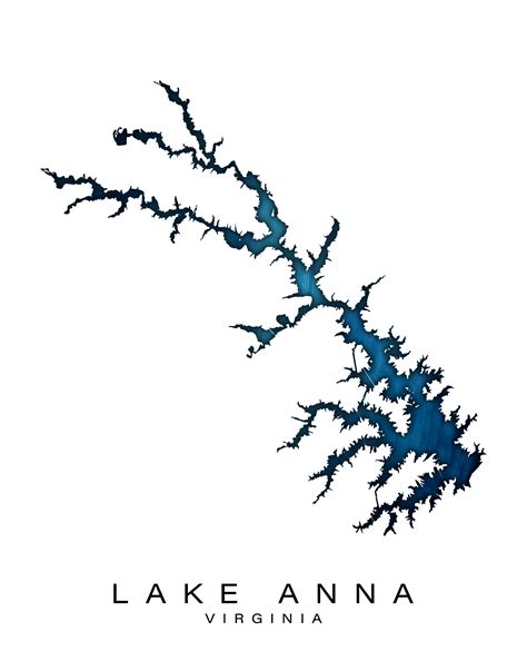 Wall Art Map Print Of Lake Anna Virginia Etsy