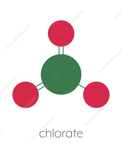 Chlorate anion chemical structure, illustration - Stock Image - F028 ...