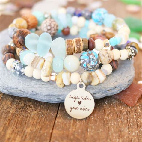 Woman S Beachy Boho Charm Bracelet Birthday Gift Shell Ocean Charm