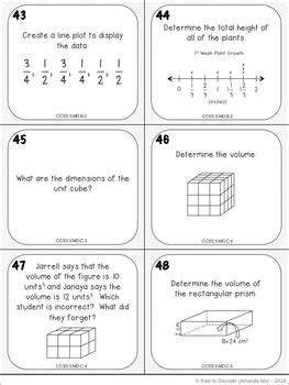 5th Grade Math Review Task Cards By Free To Discover TpT