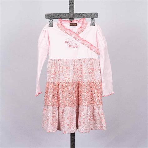 New Rabbit Moon Dress Girls Size 3y 100 Cotton Snap Front Closure Pink