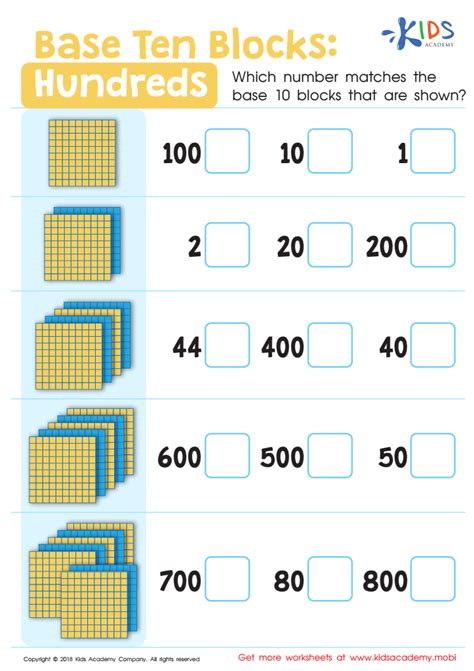 Base Ten Blocks Worksheets Place Value Blocks With Digit N