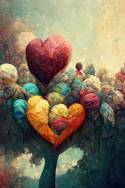 Premium Photo | Art illustration all the love in the world colorful ...