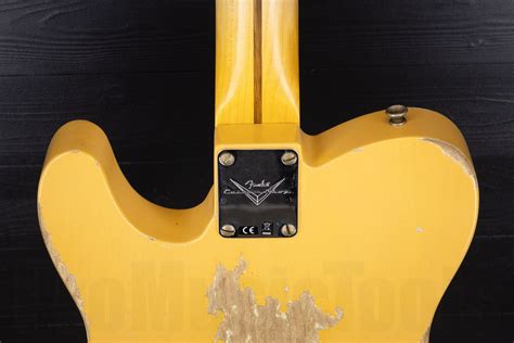 Fender Custom Shop 52 Telecaster Heavy Relic Maple Neck Aged Nocaster Blonde Promusictools