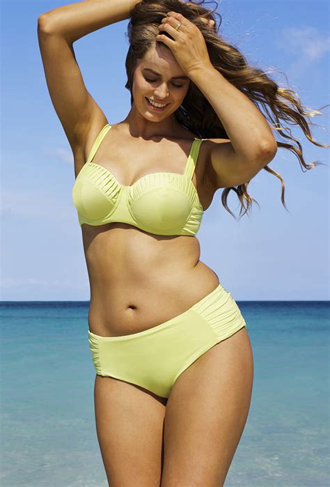 Robyn Lawley Limoncello Pleated Ddd Underwire Bikini Plus Size Swimwear