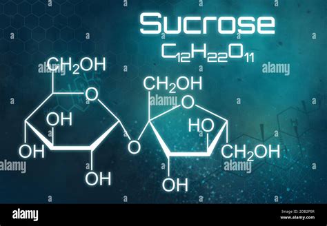 Chemical formula of Sucrose on a futuristic background Stock Photo - Alamy