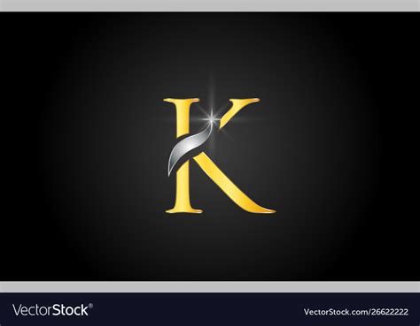 Yellow Gold Alphabet Letter K Logo Company Icon Vector Image