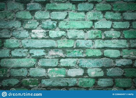 Textura Detallada De Fondo De Pared De Ladrillo Verde Imagen De Archivo