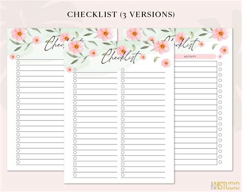 Checklist Template Planner Printable, Daily Planner, Task List, Daily Checklist, Work Planner ...