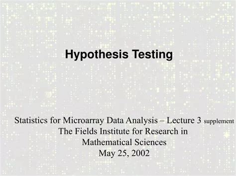 Hypothesis Testing