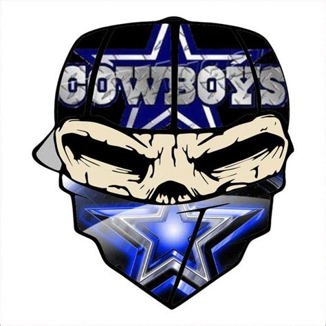 Dallas Cowboys Bandanna Skull Vinyl Decal By Thekingofdecals