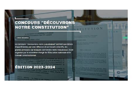 Concours Découvrons Notre Constitution Enseignement Moral Et Civique 17