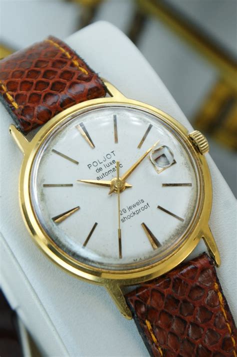 Beautiful Automatic Vintage Gold Plated Watch Poljot De Luxe Atelier