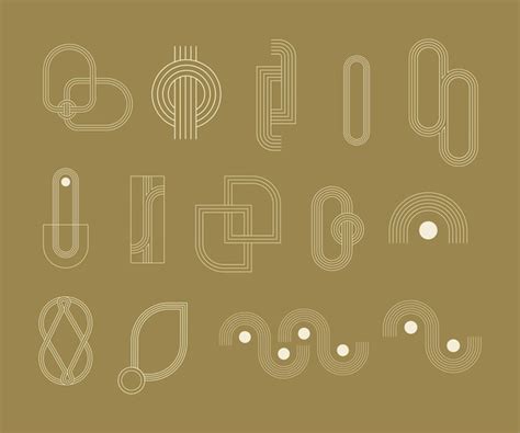 Premium Vector Set Of Mid Century Modern Minimalist Elements Abstract