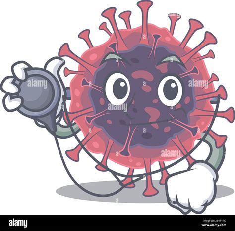 An Elegant Microbiology Coronavirus In A Doctor Cartoon Character With