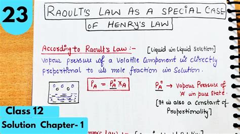 Raoult S Law As A Special Case Of Henry S Law Solution Chapter 1