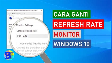 Cara Merubah Refresh Rate Monitor Windows Pc Laptop Tutorial