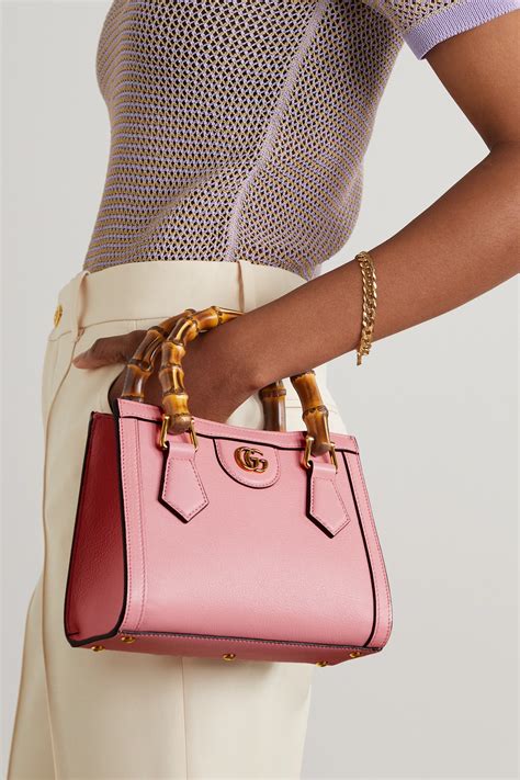 Pink Diana Mini Textured Leather Tote GUCCI NET A PORTER